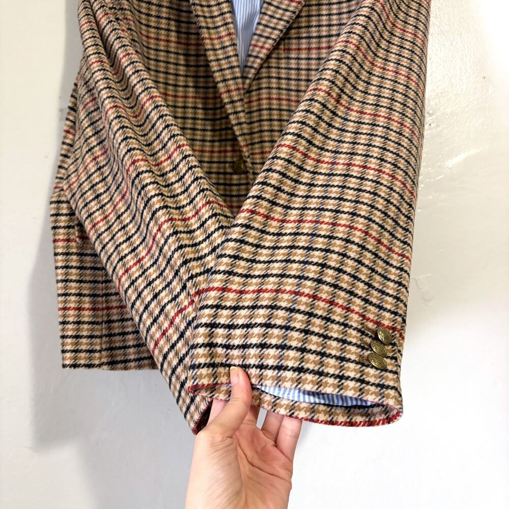 J.CREW NWOT Herringbone Wool Blend Schoolboy Blazer in Light Khaki Size 22 - Picture 7 of 16